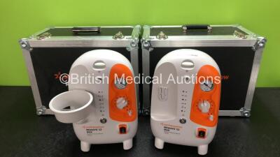 2 x Smith & Nephew Renasys EZ Max Negative Pressure Wound Therapy Units *Mfd 2017 / 2017* and 2 x Cases (Both Power Up, 1 x Damage to Casing, 1 x Missing Cup Holder - See Photos)