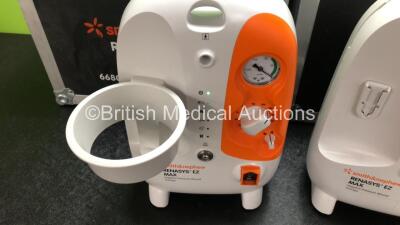 2 x Smith & Nephew Renasys EZ Max Negative Pressure Wound Therapy Units *Mfd 2017 / 2017* and 2 x Cases (Both Power Up, 1 x Damage to Casing, 1 x Missing Cup Holder - See Photos) - 2