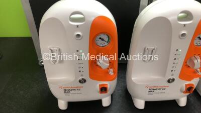 3 x Smith & Nephew Renasys EZ Max Negative Pressure Wound Therapy Units *Mfd 2017 / 2017 / 2013* and 2 x Cases (2 x Power Up, 1 x No Power, All with Damage to Casing, All Missing Cup Holders - See Photos) - 2