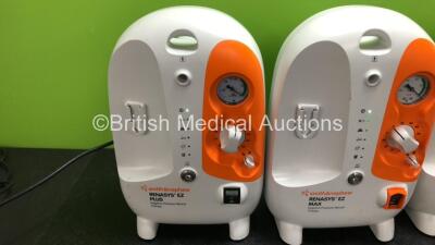 4 x Smith & Nephew Renasys EZ Max Negative Pressure Wound Therapy Units *Mfd 2017 / 2017 / 2013 / 2013* (All Power Up, 2 x Extremely Damaged Casing, 1 x Crack in Casing, All Missing Cup Holders - See Photos) - 2