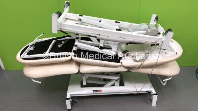 2 x Medi Plinth 3-Way Electric Patient Examination Couches with 2 x Controllers (Both Power Up and Tested Working) * SN 67618/3 / 67618/6 *