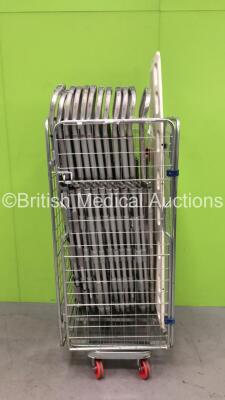 Cage of 12 x Aluminium Scoop Stretchers and 1 x Spinal Board (Cage Not Included)