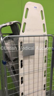 Cage of 12 x Aluminium Scoop Stretchers and 1 x Spinal Board (Cage Not Included) - 3