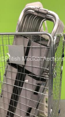 Cage of 12 x Aluminium Scoop Stretchers and 1 x Spinal Board (Cage Not Included) - 4