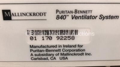 Nellcor Puritan Bennett 840 Ventilator System Software Version 4-070000-85-AN Running Hours 60243 with Hoses (Powers Up) *106190 - 5