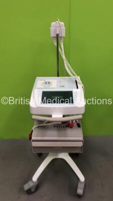 Mortara ELI 280 ECG Machine on Stand (Handle Damaged) Software Version V2.0.0.8 with 10 Lead ECG Lead (Powers Up Displaying Leads off When Connected)