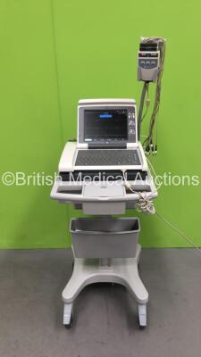 GE MAC 5500 HD ECG Machine on Stand with 10 Lead ECG Leads (Powers Up) *S/N SKJ140601892PA*