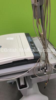 GE MAC 5500 HD ECG Machine on Stand with 10 Lead ECG Leads (Powers Up) *S/N SKJ140601892PA* - 6