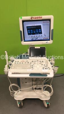 Esaote MyLabTwice Flat Screen Ultrasound Scanner Ref 970 6250 000 *S/N 02198* **Mfd 2011** System Version v11.11 with 3 x Transducers / Probes (CA514 / EC1123 and LA533) (Powers Up)