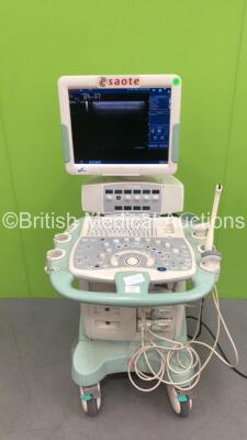 Esaote Biosound Flat Screen Ultrasound Scanner Ref 970 6150 010 *S/N 5533** **Mfd 2011** with 3 x Transducers / Probes (CA541 (Not Compatible) / EC123 and LA522E) (Powers Up, Missing Dial)