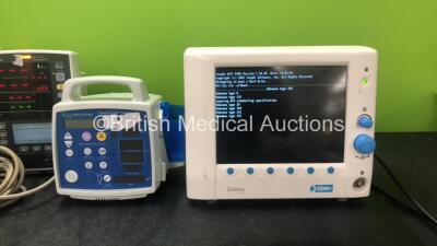 Mixed Lot Including 1 x Mindray Datascope Accutorr V Patient Monitor with 1 x BP Hose (Powers Up) 1 x Masimo Set Accutorr Plus Patient Monitor (Powers Up) 1 x Deltex Medical ODM+ Monitor (Powers Up) 1 x CSI Criticare Comfort Cuff 506N3 Patient Monitor (N - 2