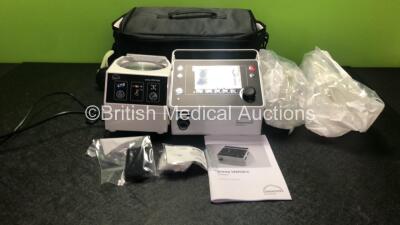 Lowenstein Medical Prisma VENT50-C Ventilator *Mfd - 2020* with Prisma VENT AQUA Humidifier, 2 x Disposable Breathing Tube Systems, Carry Case, User Manual and Trolley (Ventilator and Trolley Unused and in Original Packaging)