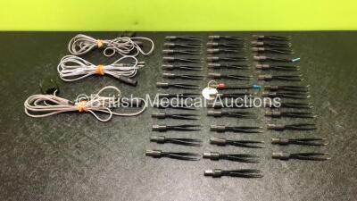 40 x Micro-Bipolar Forceps with 3 x Diathermy Cables