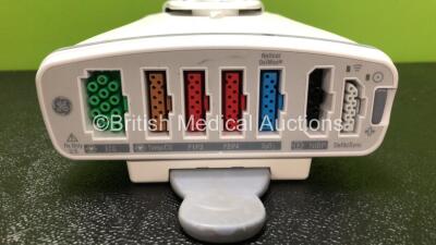 GE B450 Carescape Patient Monitor *Mfd 2017* (Powers Up with Damaged Casing, Missing Light Cover - See Photos) Including 1 x GE 2016793-002 Patient Data Module with ECG, Temp/CO, P1/P3, P2/P4, SpO2 and NIBP Options *Mfd 2015* - 7