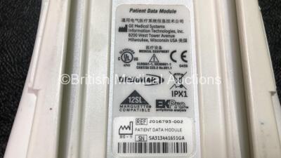 GE B450 Carescape Patient Monitor *Mfd 2015* (Powers Up with Damaged Casing, Missing Light Cover - See Photos) Including 1 x GE 2016793-002 Patient Data Module with ECG, Temp/CO, P1/P3, P2/P4, SpO2 and NIBP Options *Mfd 2013* (Missing Battery Cover - See - 8