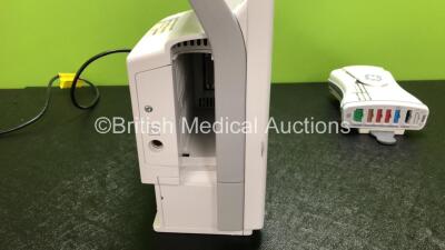 GE B450 Carescape Patient Monitor *Mfd 2015* (Powers Up with Damaged Casing, Missing Light Cover - See Photos) Including 1 x GE 2016793-002 Patient Data Module with ECG, Temp/CO, P1/P3, P2/P4, SpO2 and NIBP Options *Mfd 2013* - 4