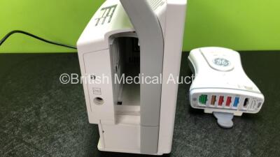 GE B450 Carescape Patient Monitor *Mfd 2015* (Powers Up with Damaged Casing, Missing Light Cover - See Photos) Including 1 x GE 2016793-002 Patient Data Module with ECG, Temp/CO, P1/P3, P2/P4, SpO2 and NIBP Options *Mfd 2015* - 4