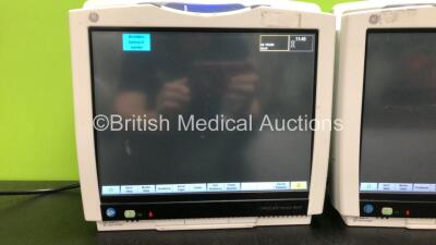 2 x GE B450 Carescape Patient Monitors *Mfd 2015 / 2015* (Both Power Up with Damaged Casing, Missing Light Covers, 1 x Damaged Handle - See Photos) - 2