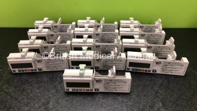 13 x CME Medical T34 Ambulatory Syringe Pumps (All Power Up with Stock Battery, Batteries Not Included, 1 x Faulty Display - See Photos)