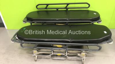 2 x Anetic Aid QA3 Hydraulics Trolleys with Mattresses (Hydraulics Tested Working)