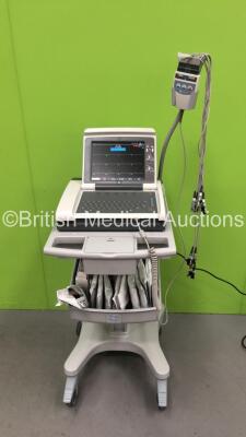 GE MAC 5500 HD ECG Machine on Stand with 10 Lead ECG Leads (Powers Up) *S/N SKJ16048693PA*