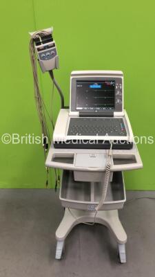 GE MAC 5500 HD ECG Machine on Stand with 10 Lead ECG Leads (Powers Up) *S/N SKJ16048690PA*