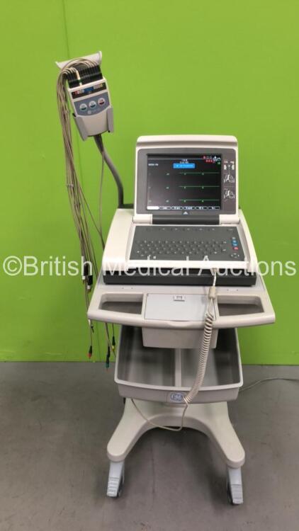 GE MAC 5500 HD ECG Machine on Stand with 10 Lead ECG Leads (Powers Up) *S/N SKJ16048690PA*