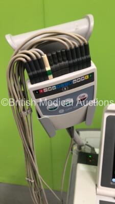 GE MAC 5500 HD ECG Machine on Stand with 10 Lead ECG Leads (Powers Up) *S/N SKJ16048690PA* - 4