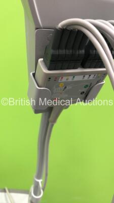 GE MAC 3500 ECG Machine on Stand with 10 Lead ECG Leads (Powers Up) *S/N SKK15526447PA* - 4