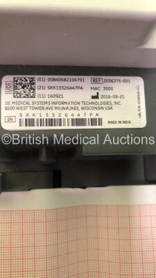 GE MAC 3500 ECG Machine on Stand with 10 Lead ECG Leads (Powers Up) *S/N SKK15526447PA* - 5