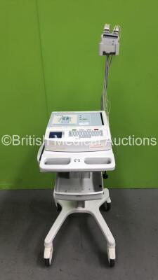 Mortara ELI 250c ECG Machine on Stand with 10 Lead ECG Leads (Powers Up)