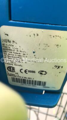 1 x GE Dinamap ProCare 300 Vital Signs Monitor on Stand with BP Hose (Missing 1 x Button) and 1 x GE Dinamap ProCare Auscultatory 300 Vital Signs Monitor on Stand with SPO2 Finger Sensor and BP Hose (1 x Powers Up) *S/N AAW05290261SA* - 4