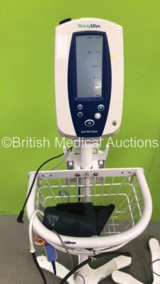 2 x Welch Allyn SPOT Vital Signs Monitors on Stands and 1 x Welch Allyn 53NT0 Vital Signs Monitor on Stand with Selection of Leads (All Power Up) *S/N 201114903 / JA087492 / 201114872* - 4