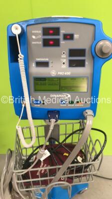 1 x GE Dinamap Pro 400V2 Vital Signs Monitor on Stand with BP Hose, 1 x GE Pro 400 Vital Signs Monitor on Stand with SPO2 Finger Sensor and BP Hose, 1 x GE Pro 300 VItal Signs Monitor on Stand with SPO2 Finger Sensor and SPO2 Finger Sensor and 1 x Dinamap - 3