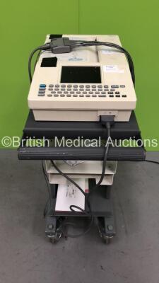 Burdick Eclipse 850 ECG Machine on Stand with 10 Lead ECG Leads (Powers Up with Blank Screen - Damage to Machine - See Pictures)