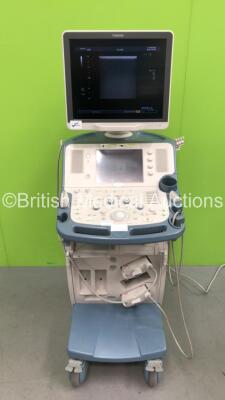 Toshiba Xario XG Flat Screen Ultrasound Scanner Model SSA-680A with 2 x Transducers/Probes (1 x PLT-704SBT * Mfd Jan 2015 * and 1 x PLT-1204BT * Mfd Dec 2010 *) (Powers Up) * SN 99J1124483 * * Mfd Feb 2011 *