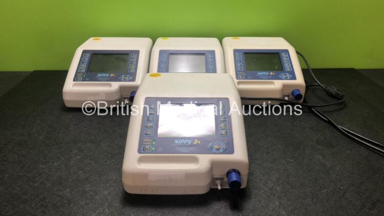 4 x B & D Electromedical Nippy 3+ Ventilators (All Power Up)