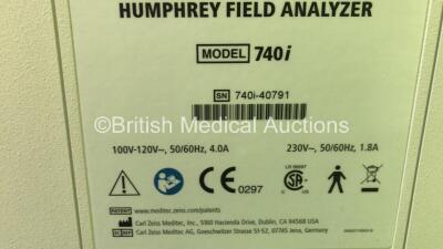 Zeiss Humphrey Field Analyzer Model 740i on Table with Printer and Finger Trigger (HDD REMOVED) *S/N 704i-0791* - 3