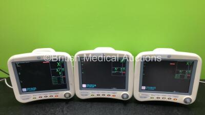 3 x GE Dash 4000 Patient Monitors with CO2, BP1/3, BP2/4, SPO2, Temp/Co, NBP and ECG Options (All Power Up)