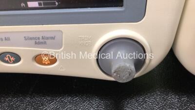 2 x GE Dash 4000 Patient Monitors with CO2, BP1/3, BP2/4, SPO2, Temp/Co, NBP and ECG Options (Both Power Up, 1 x Wear to Dial and Crack in Side Casing - See Photos) - 3