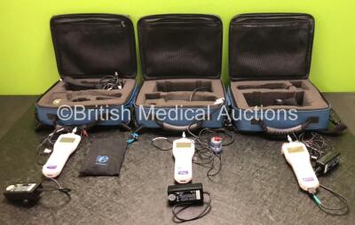 3 x Otodynamics Otoport NHSP OAE Screening Systems with 3 x AC Power Supplies and Accessories in Carry Cases