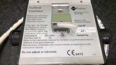 Job Lot Including 1 x Penlon Nuffield Anaesthesia Ventilator Series 200 with Hose and 1 x Penlon Multi Function High Pressure Alarm Unit *SN 0113-38 / 02-4060* - 5