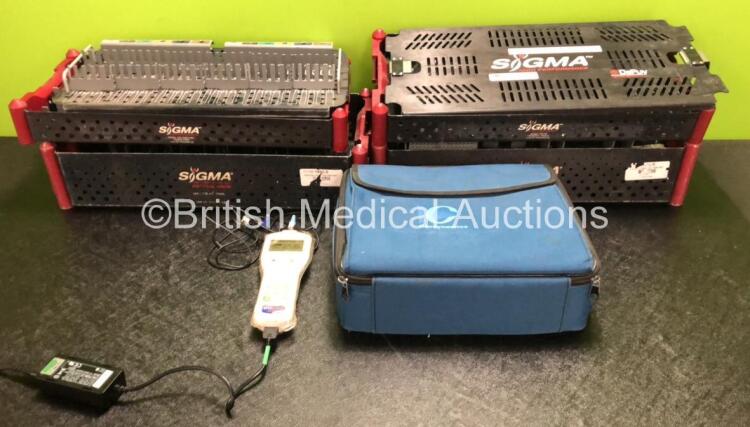 Mixed Lot Including 1 x Otodynamics Otoport NHSP OAE Screening System with 1 x AC Power Supply and Accessories in Carry Case (Powers Up) and Sigma Instrument Trays