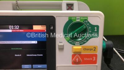 Philips HeartStart XL+ Defibrillator Including Pacer, ECG and Printer Options with 1 x Paddle Lead and 1 x 3 Lead ECG Lead (Powers Up) *SN USD1100983* - 3