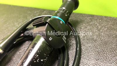 Olympus ENF-P4 Pharyngoscope - Engineer's Report : Optical System - No Broken Fibers, Angulation - No Fault Found, Insertion Tube - Kinked, Light Transmission - No Fault Found, Leak Check - Leak Present *W800582* - 2