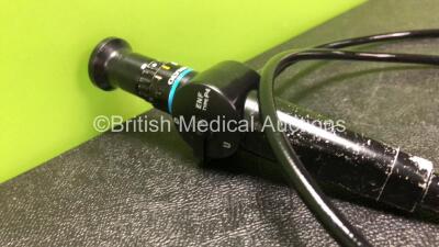 Olympus ENF-P4 Pharyngoscope - Engineer's Report : Optical System - 2 Broken Fibers, Angulation - No Fault Found, Insertion Tube - Minor Kinks Present, Light Transmission - No Fault Found, Leak Check - No Fault Found *W800577* - 2