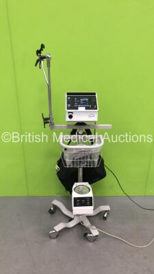 Lowenstein Medical V50-C1 Ventilator Firmware Version 3.5.0007 *Mfd 06-2020* with 1 x prisma Vent Aqua Humidifier Unit and Accessories in Carry Bag On Stand (Both Power Up)