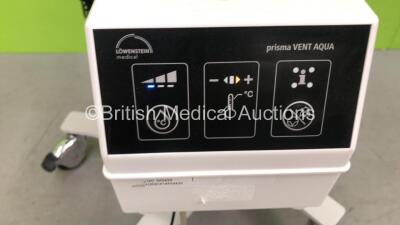 Lowenstein Medical V50-C1 Ventilator Firmware Version 3.5.0007 *Mfd 06-2020* with 1 x prisma Vent Aqua Humidifier Unit and Accessories in Carry Bag On Stand (Both Power Up, Ventilator with Alarm-See Photos) - 4