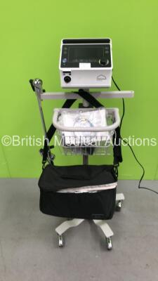 Lowenstein Medical V50-C1 Ventilator Firmware Version 3.5.0007 *Mfd 06-2020* with Accessories in Carry Bag On Stand (Power Up)