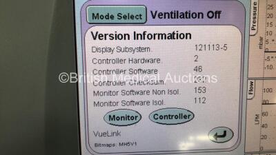 SLE 5000 Infant Ventilator HFO / TVV Plus - Software Version 5.0 On Stand with Hoses (Powers Up) *SN 56659-M1-HE* - 2